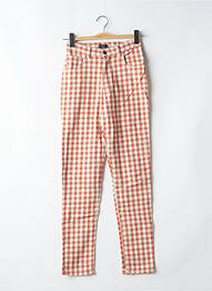Pantalon slim tissage popeline taille normale orange LOLITA femme