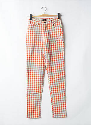 Pantalon slim tissage popeline taille normale orange LOLITA femme