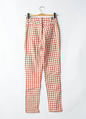 Pantalon slim tissage popeline taille normale orange LOLITA femme