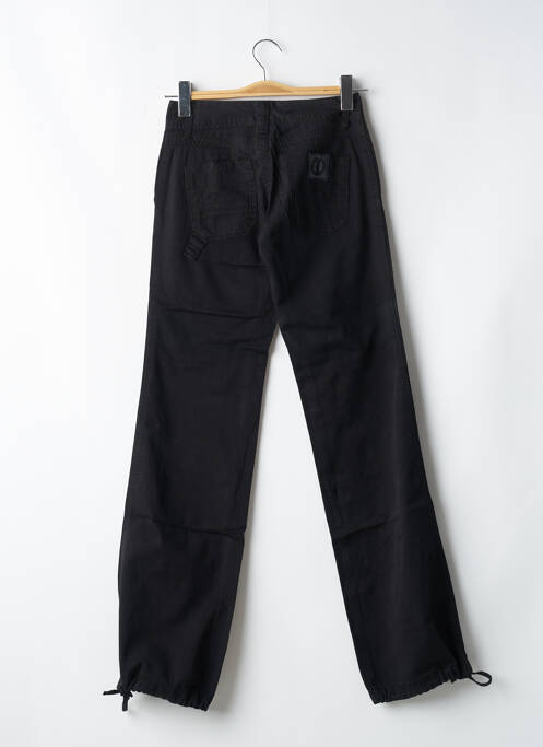 Pantalon droit tissage popeline taille normale noir LOIS femme