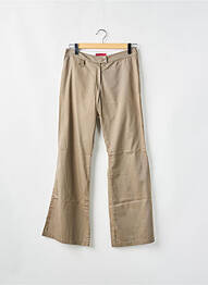 Pantalon droit tissage popeline taille normale beige SESSUN femme