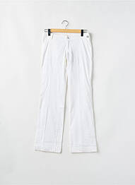 Pantalon droit tissage popeline taille normale blanc TEDDY SMITH femme