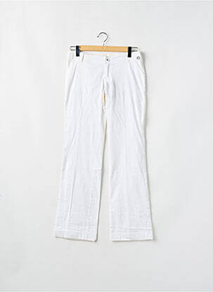 Pantalon droit tissage popeline taille normale blanc TEDDY SMITH femme