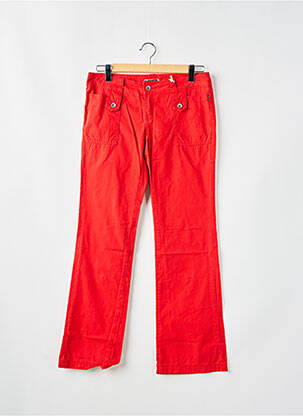 Pantalon flare taille basse taille basse rouge TEDDY SMITH femme