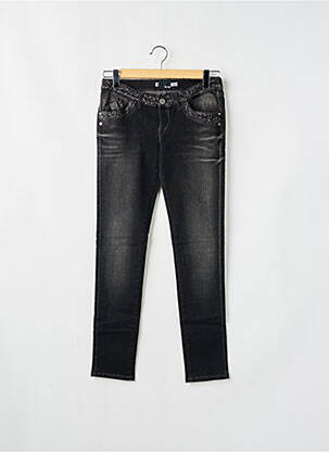 Jeans coupe slim tissage brut taille normale noir TAKE TWO femme