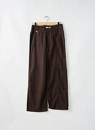 Pantalon droit tissage popeline taille normale marron SCHOOL RAG femme