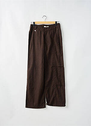 Pantalon droit tissage popeline taille normale marron SCHOOL RAG femme
