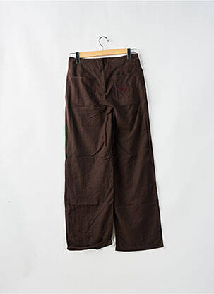 Pantalon droit tissage popeline taille normale marron SCHOOL RAG femme