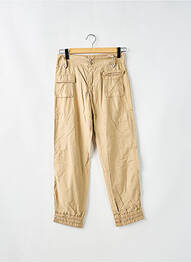 Pantalon droit tissage popeline taille normale beige SCHOOL RAG femme