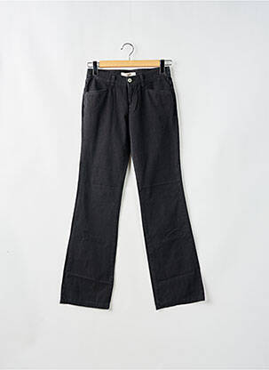Pantalon droit fermeture zippée sous rabat boutonné taille basse gris SCHOOL RAG femme