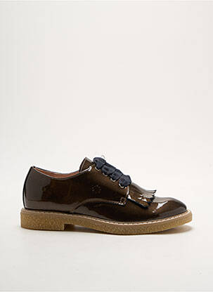 Derbies matière lisse talon bas marron ACEBOS fille