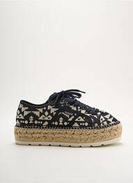 Espadrilles fermeture lacets talon de 4 à 6cm noir VICTORIA femme