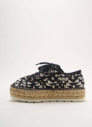 Espadrilles fermeture lacets talon de 4 à 6cm noir VICTORIA femme