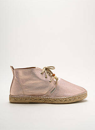 Espadrilles fermeture lacets talon plat jusqu'à 3cm rose VICTORIA femme