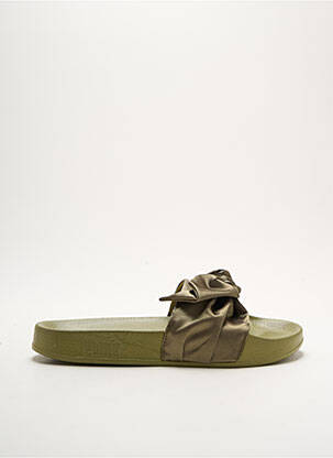 Mules/sabots tissage satiné talon de 4 à 6cm vert PUMA femme