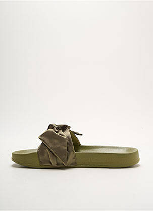 Mules/sabots tissage satiné talon de 4 à 6cm vert PUMA femme