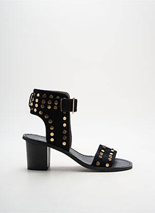 Sandales/nu pieds tissage satiné talon de 4 à 6cm noir VANESSA WU femme