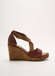 Sandales/nu pieds matière lisse talon de 7 à 9cm marron PALLADIUM femme