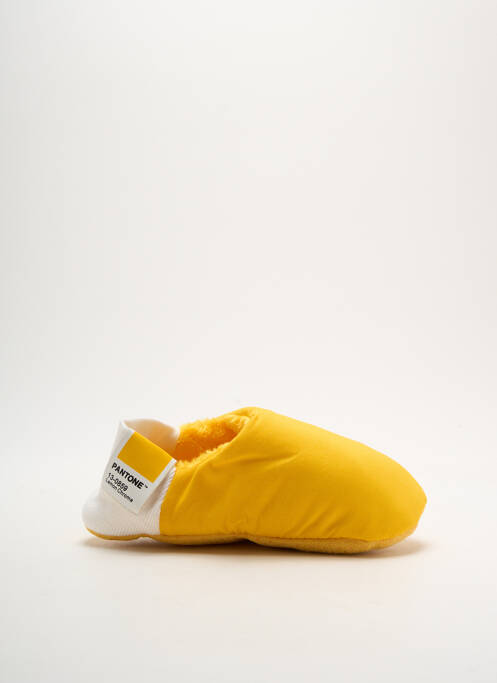 Chaussons/pantoufles tissage satiné bout rond jaune PANTONE TM unisexe