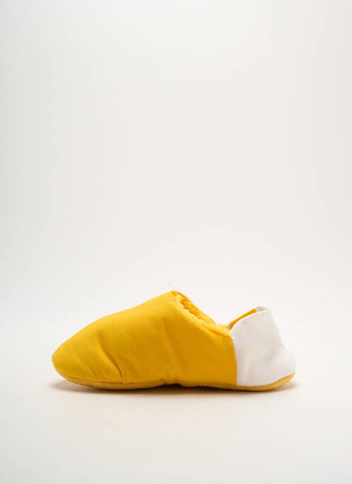 Chaussons/pantoufles tissage satiné bout rond jaune PANTONE TM unisexe