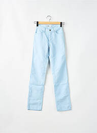 Pantalon droit fermeture zippée sous rabat boutonné bleu TEDDY SMITH femme