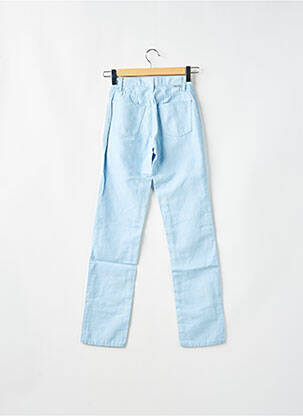 Pantalon droit fermeture zippée sous rabat boutonné bleu TEDDY SMITH femme