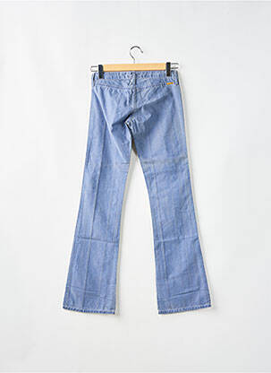 Pantalon droit fermeture zippée sous rabat boutonné bleu MELTIN'POT femme