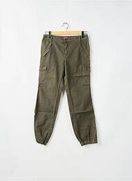 Pantalon droit fermeture zippée sous rabat boutonné vert TEDDY SMITH femme