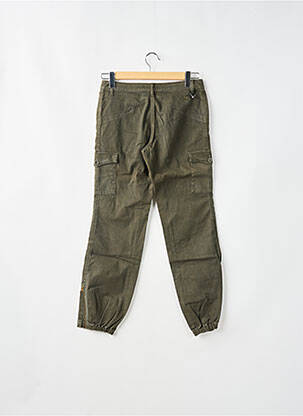 Pantalon droit fermeture zippée sous rabat boutonné vert TEDDY SMITH femme