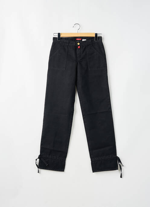 Pantalon droit fermeture zippée sous rabat boutonné noir BE YOU K femme