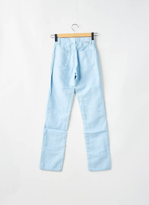 Pantalon droit fermeture zippée sous rabat boutonné bleu TEDDY SMITH femme