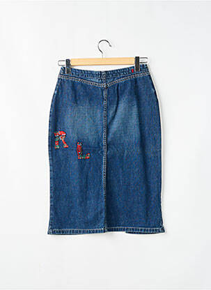 Jupe mi-longue coupe droite bleu TEDDY SMITH femme