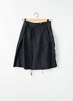 Jupe mi-longue fermeture zip latéral noir HARDCORE SESSION femme