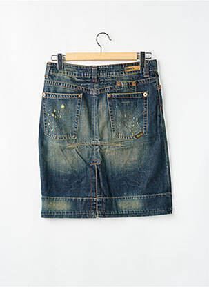 Jupe mi-longue coupe droite bleu RWD femme