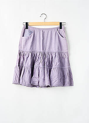 Jupe mi-longue fermeture zip latéral violet SCHOOL RAG femme