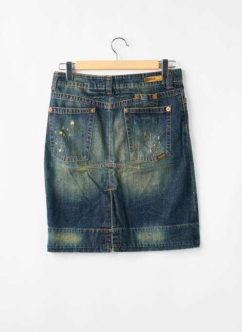 Jupe mi-longue coupe droite bleu RWD femme
