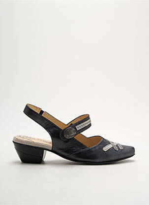 Sandales/nu pieds matière lisse talon de 4 à 6cm gris GEO-REINO femme