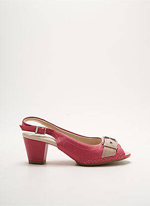Sandales/nu pieds tissage satiné talon de 4 à 6cm rose LUXAT femme