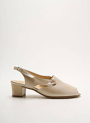Sandales/nu pieds tissage satiné talon de 4 à 6cm beige OMBELLE femme