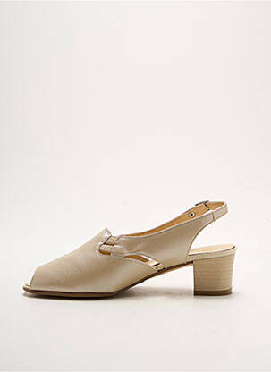 Sandales/nu pieds tissage satiné talon de 4 à 6cm beige OMBELLE femme