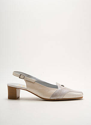 Sandales/nu pieds matière lisse talon de 4 à 6cm beige SWEET femme