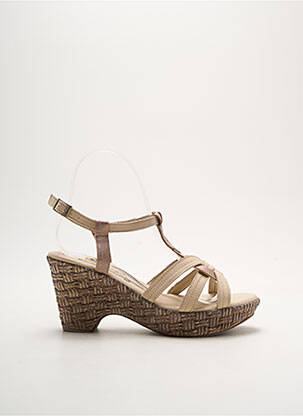 Sandales/nu pieds semi compensé talon de 7 à 9cm beige SALMONE femme
