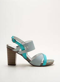 Sandales/nu pieds tissage satiné talon de 7 à 9cm bleu MADISON femme