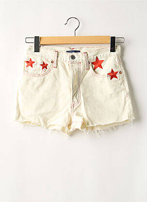 Short tissage denim taille haute beige LEVIS femme