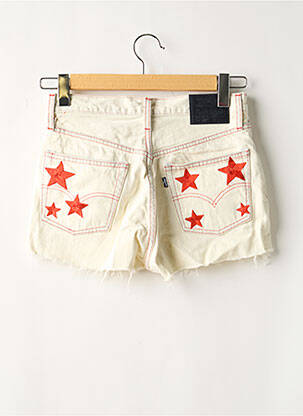 Short tissage denim taille haute beige LEVI'S femme