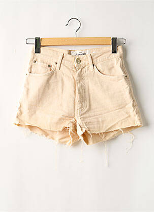 Short tissage denim taille haute rose MANGO femme