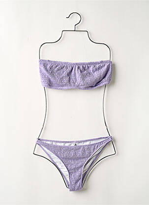 Maillot de bain 2 pièces stretch haut bandeau violet YSE femme