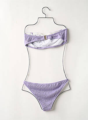 Maillot de bain 2 pièces stretch haut bandeau violet YSE femme