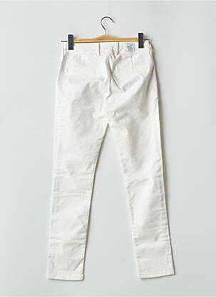 Pantalon chino fermeture zippée sous rabat boutonné taille normale blanc DONOVAN femme