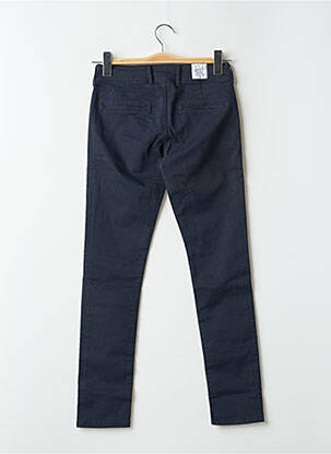 Pantalon chino fermeture zippée sous rabat boutonné taille normale bleu DONOVAN femme